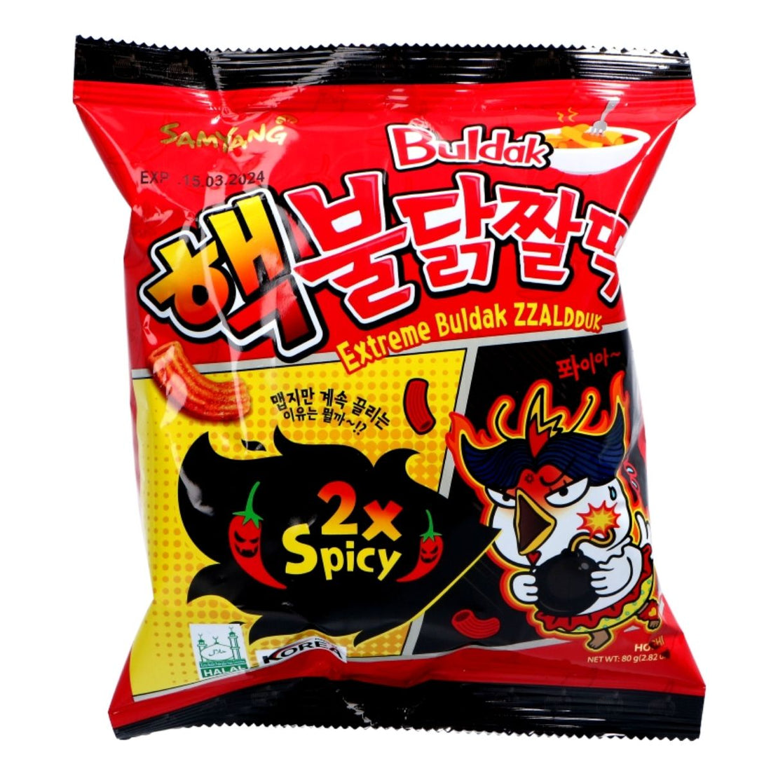 Extreme Buldak Zzaldduk Hot Chicken Flavor Snack 80g