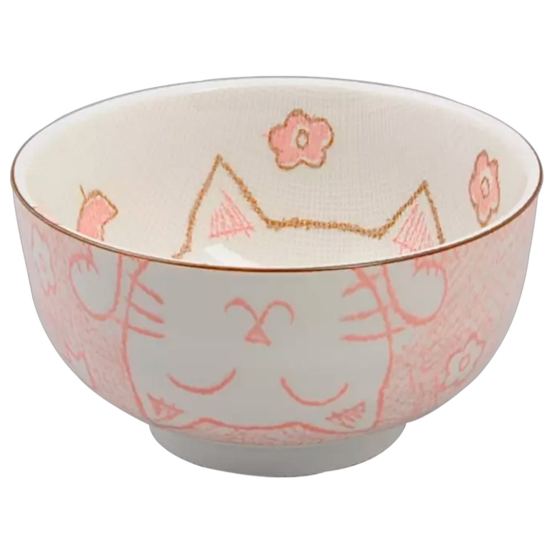 Tokyo Design Studio Kawaii Bowl Lucky Cat Tayo Light Pink 300ml
